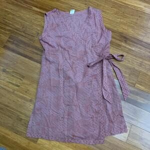 Soma Organic Cotton Wrap Top Pink Sleeveless Summer Casual Lightweight Size XS